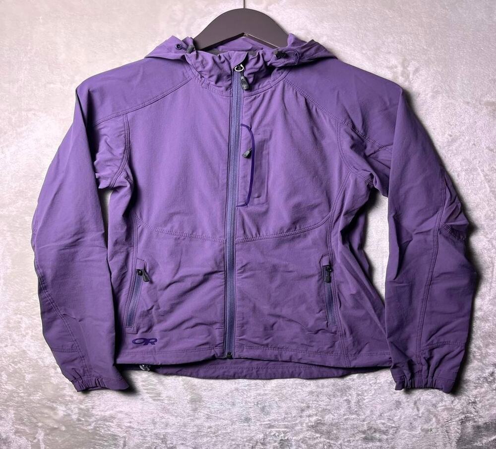 Outdoor Research Ferrosi Hooded Jacket Women's XS Purple GORP Field Gear Hiking